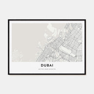 Dubai Map Landscape Poster