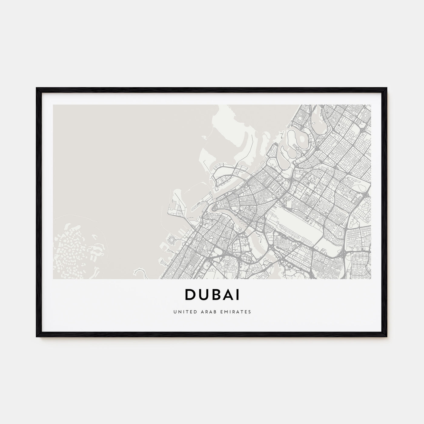 Dubai Map Landscape Poster
