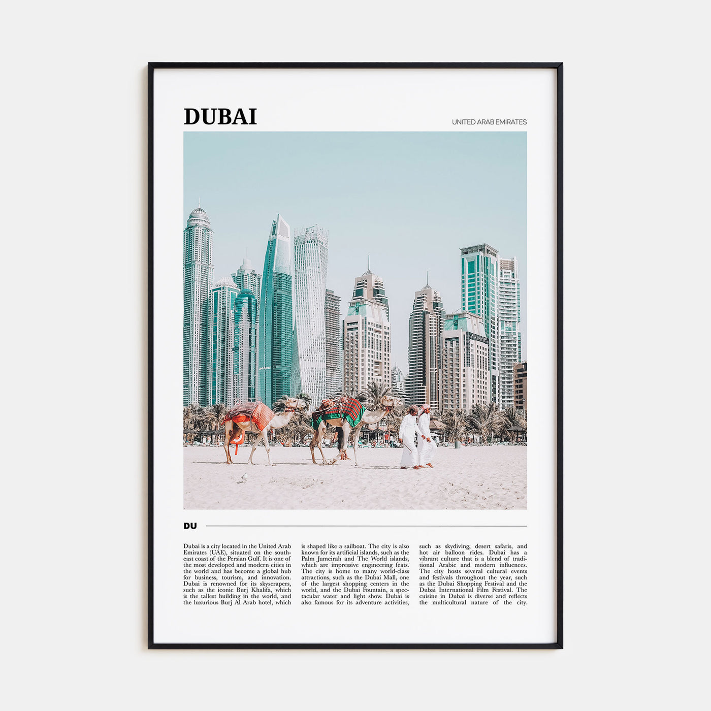 Dubai Travel Color Poster