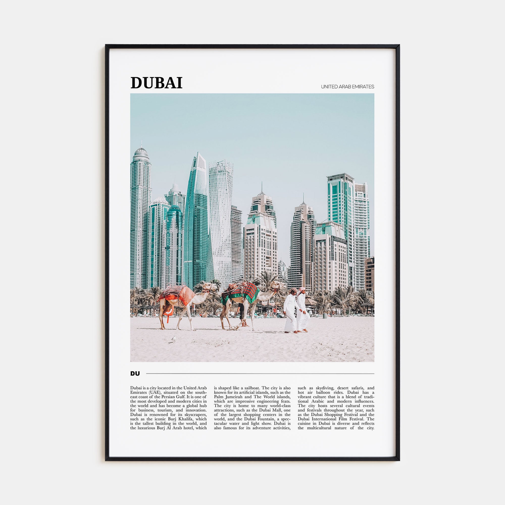 Dubai Travel Color Poster