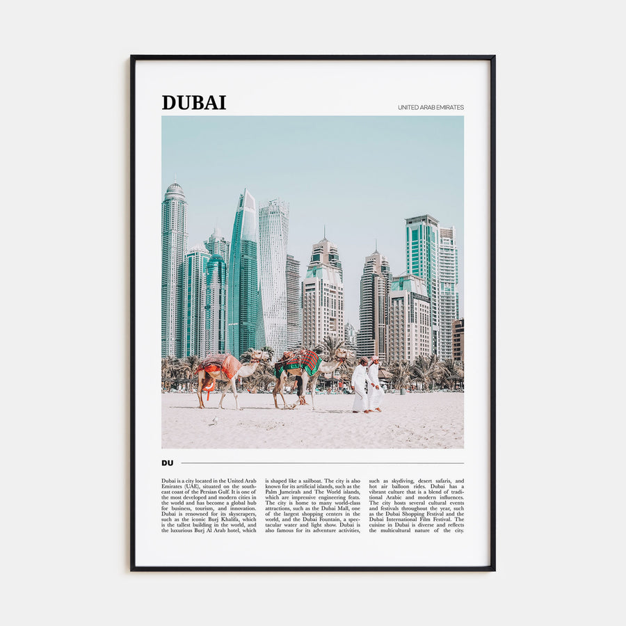 Dubai Travel Color Poster