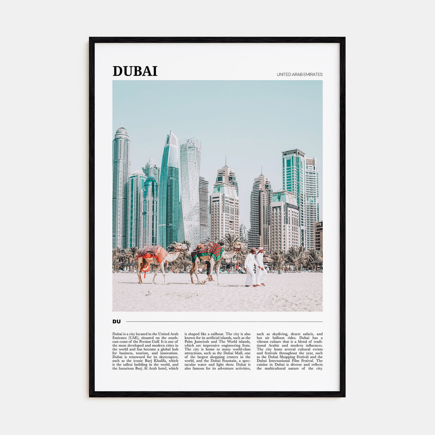 Dubai Travel Color Poster