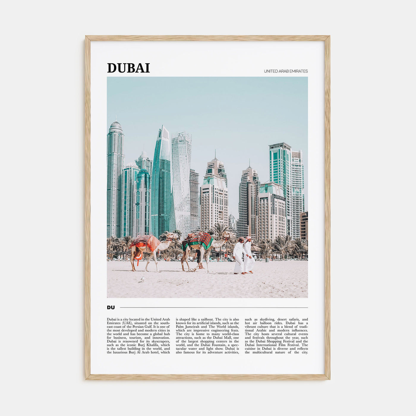 Dubai Travel Color Poster