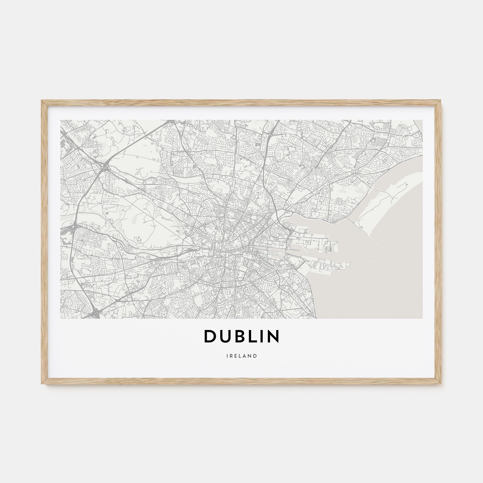 Dublin Map Landscape Poster