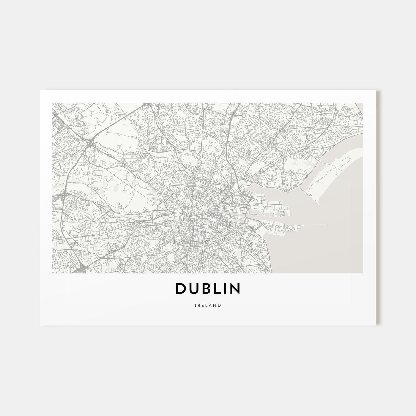 Dublin Map Landscape Poster