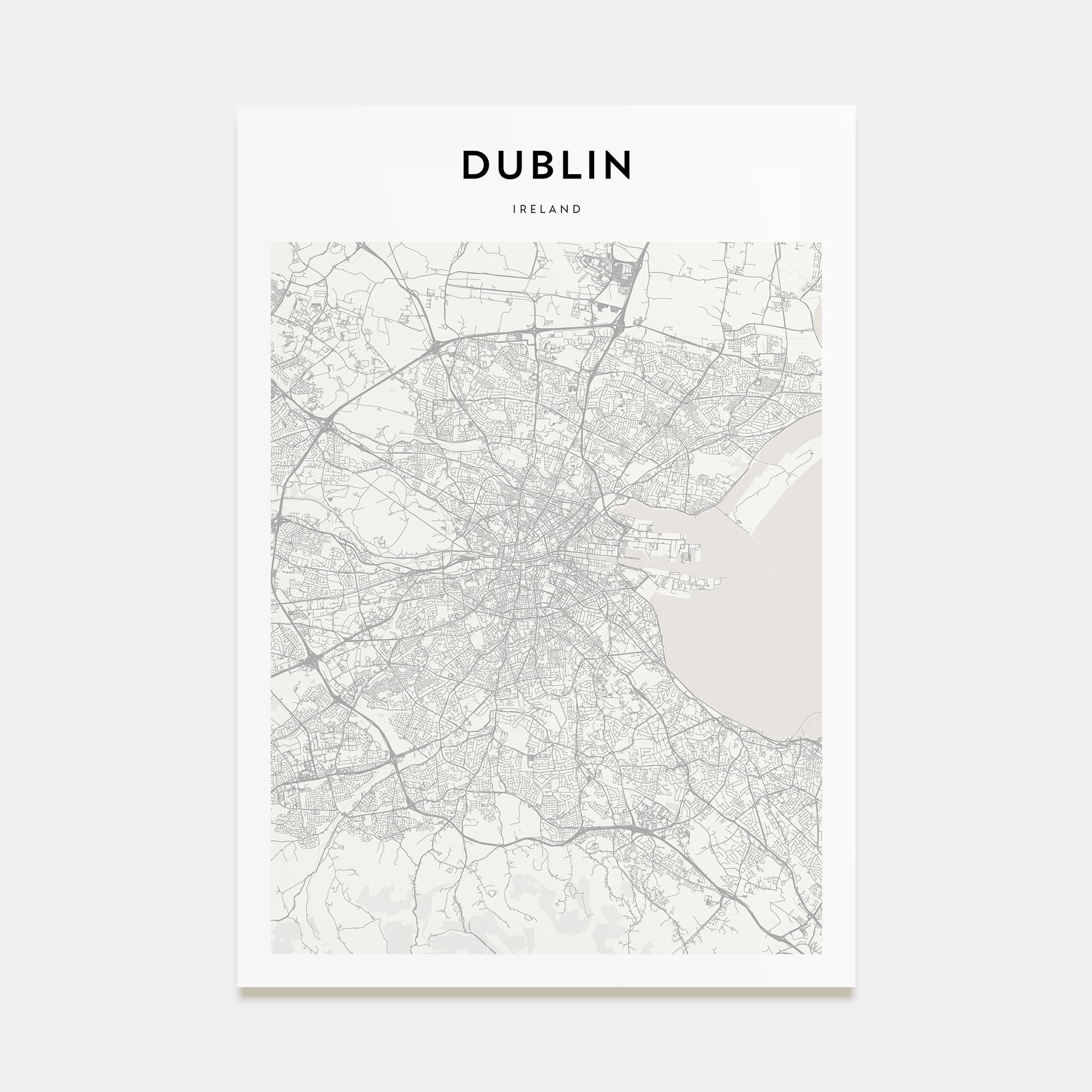 Dublin Map Portrait Poster