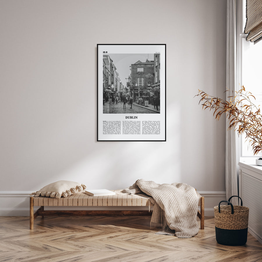 Dublin Travel B&W No 1 Poster