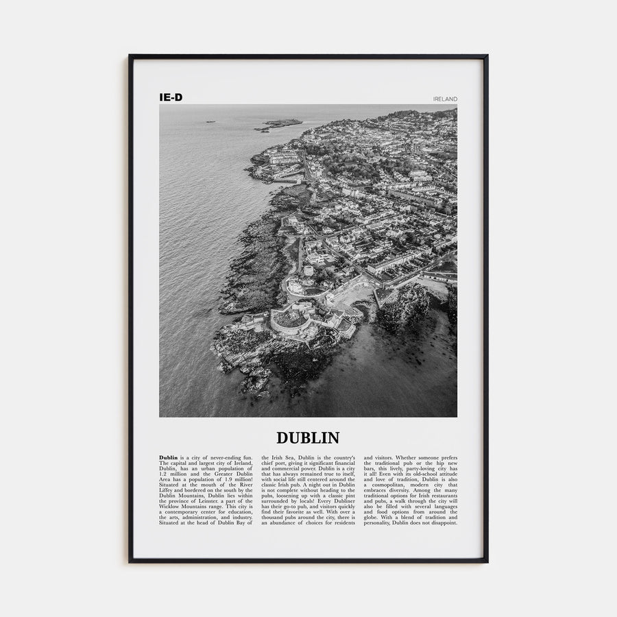 Dublin Travel B&W No 3 Poster