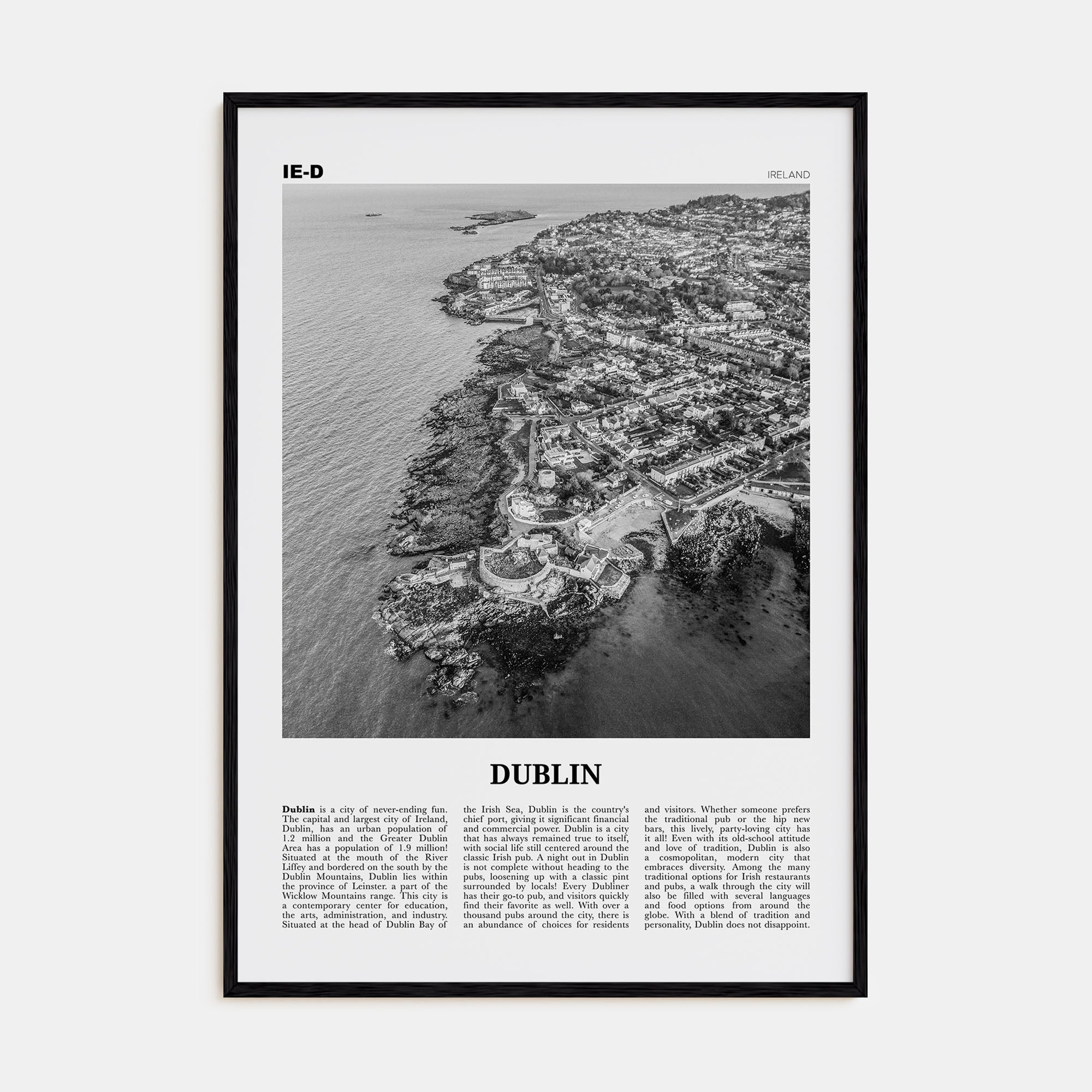 Dublin Travel B&W No 3 Poster