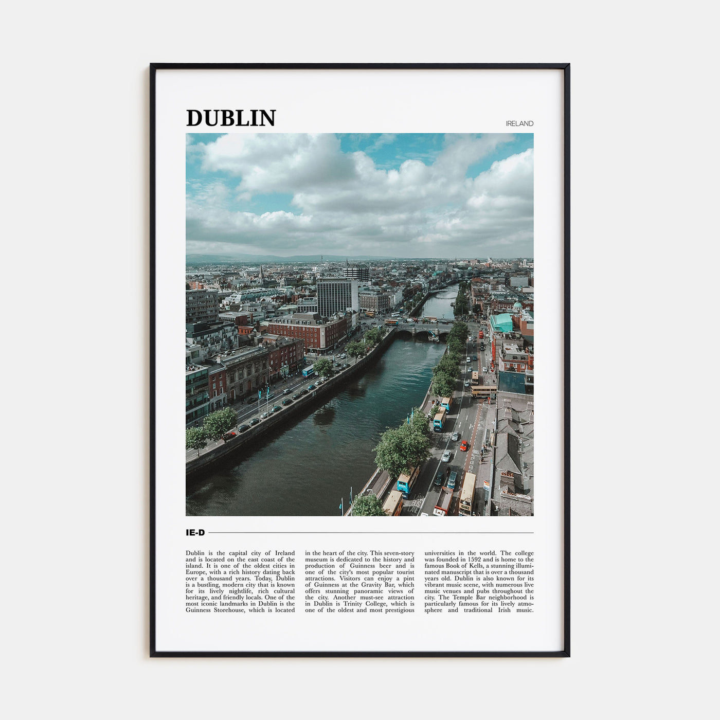 Dublin Travel Color Poster