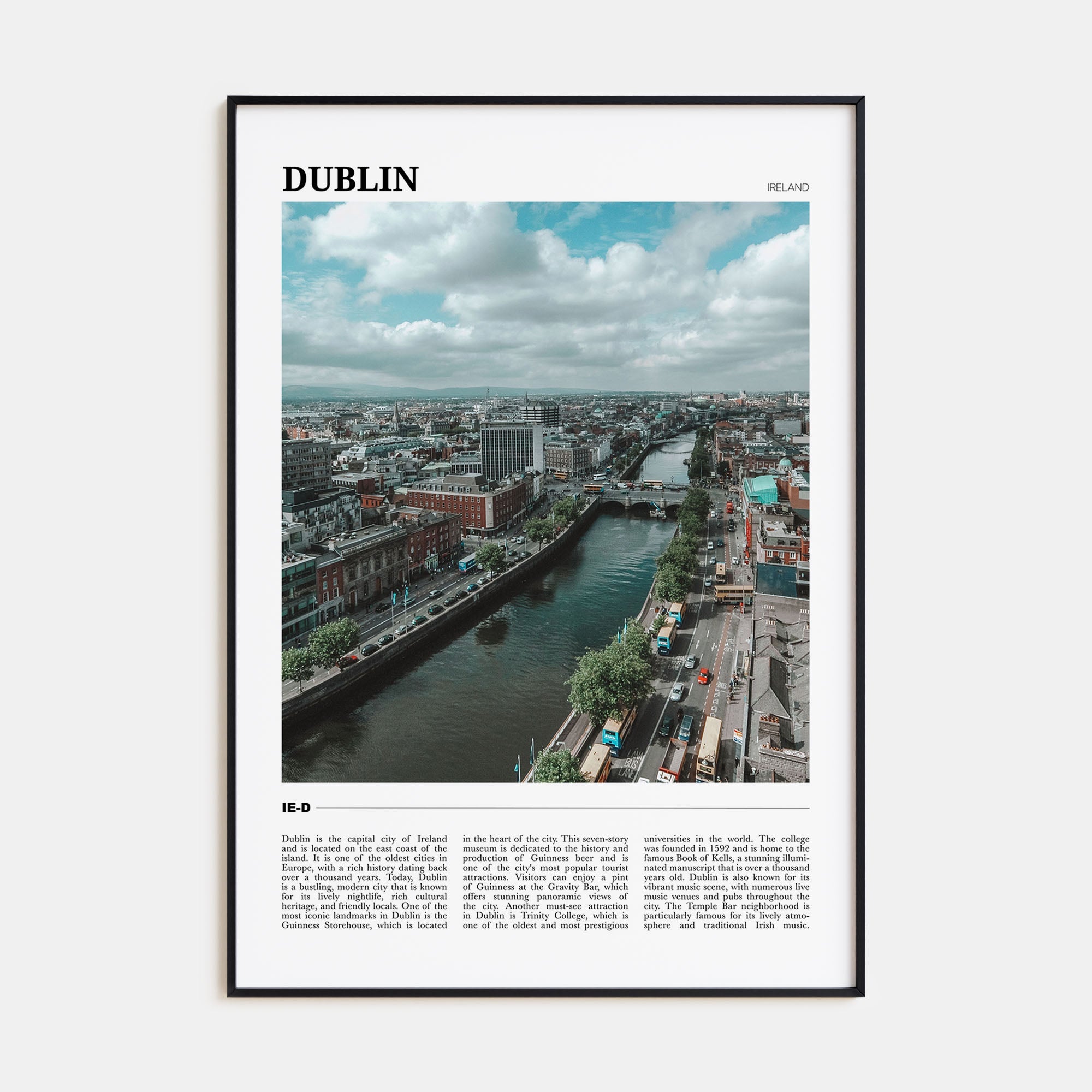 Dublin Travel Color Poster
