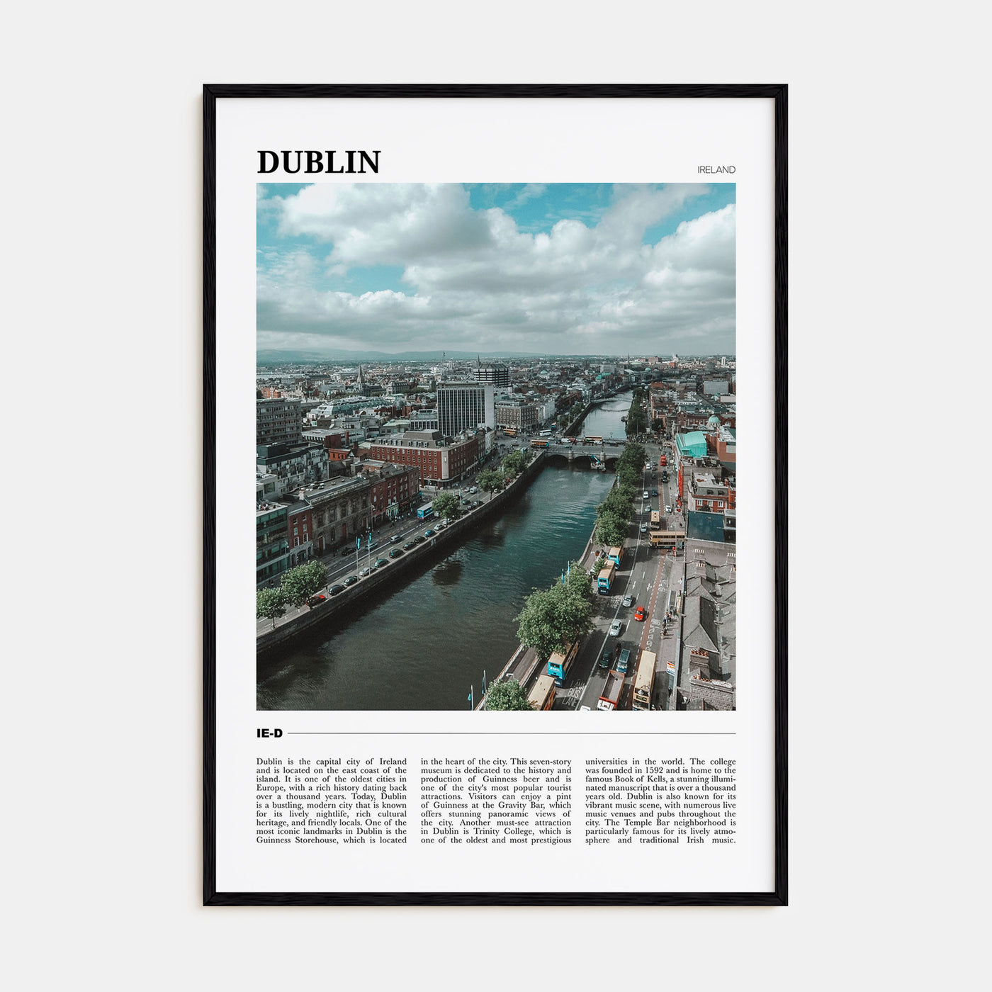 Dublin Travel Color Poster