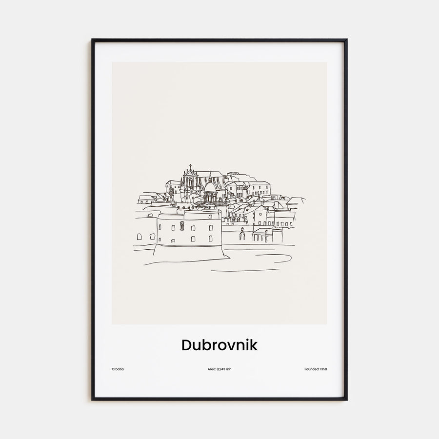 Dubrovnik Drawn Poster