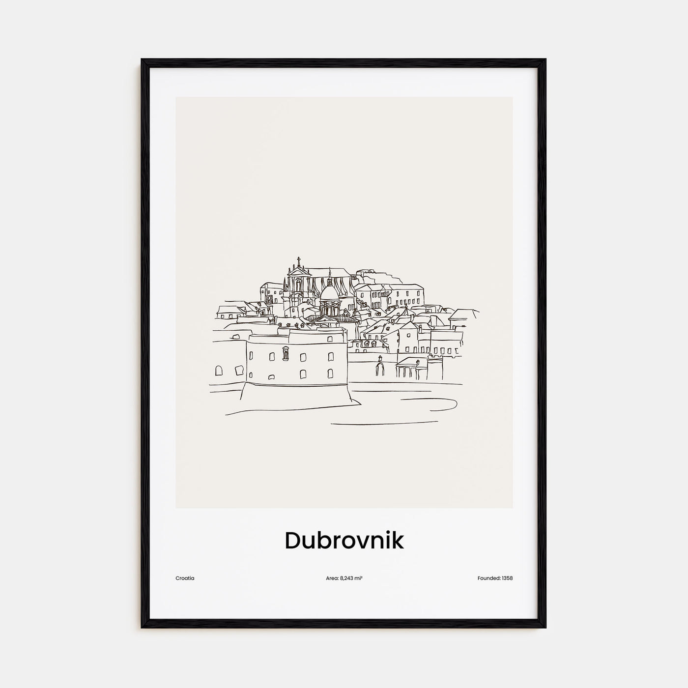 Dubrovnik Drawn Poster