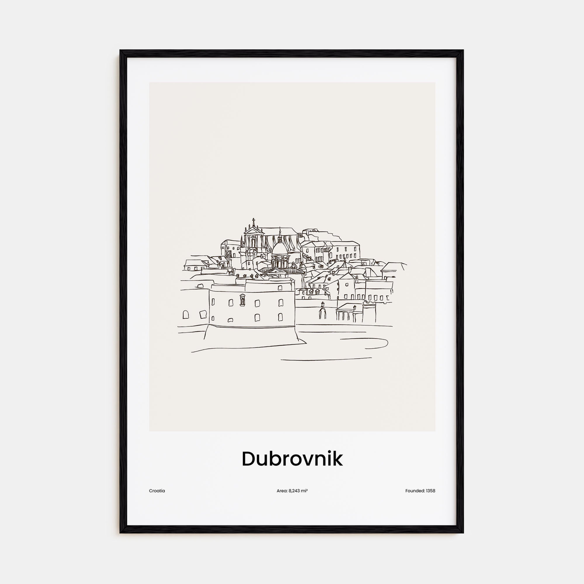 Dubrovnik Drawn Poster