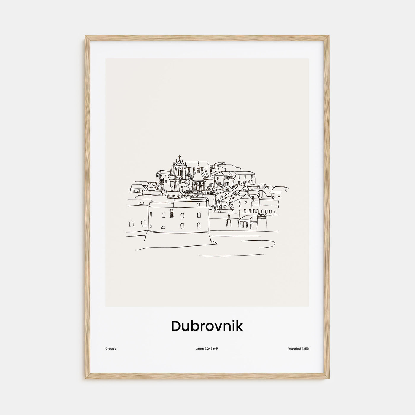 Dubrovnik Drawn Poster