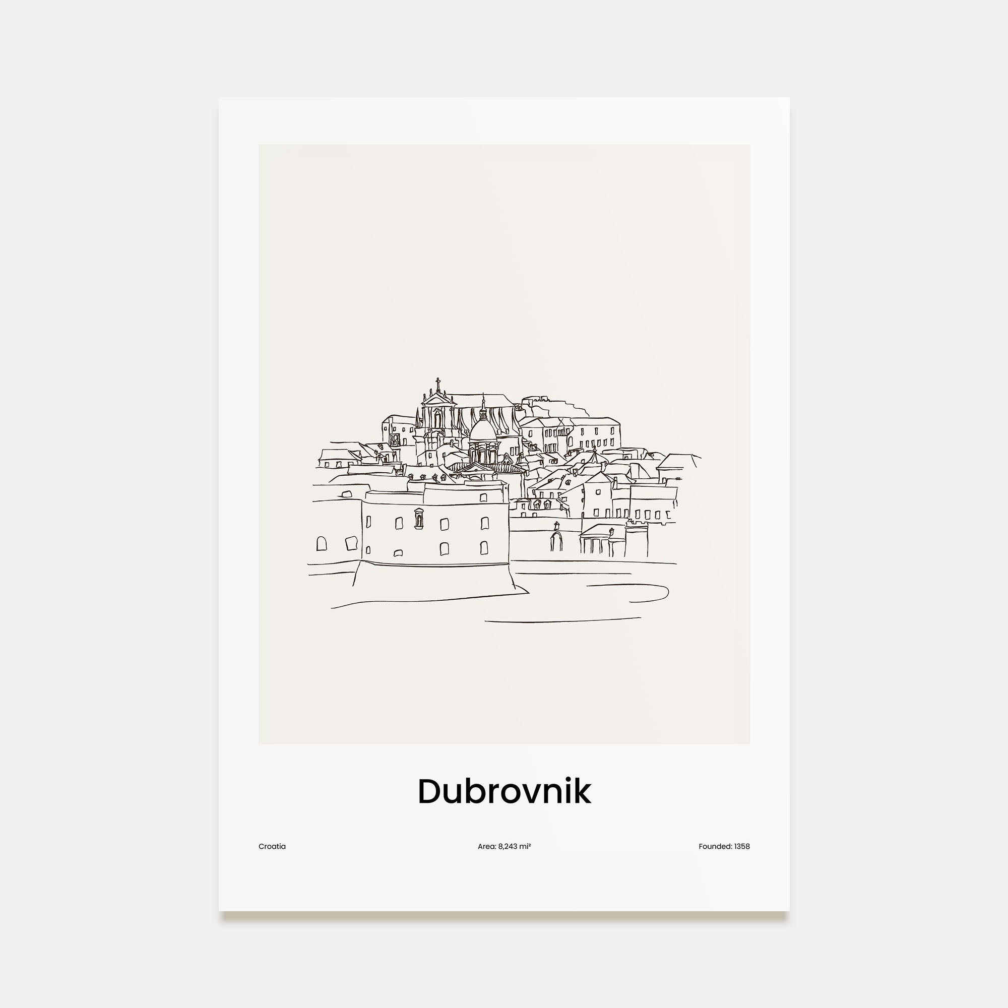 Dubrovnik Drawn Poster
