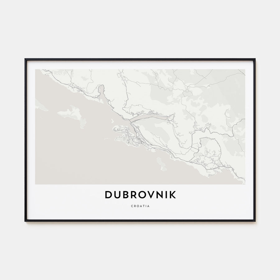 Dubrovnik Map Landscape Poster