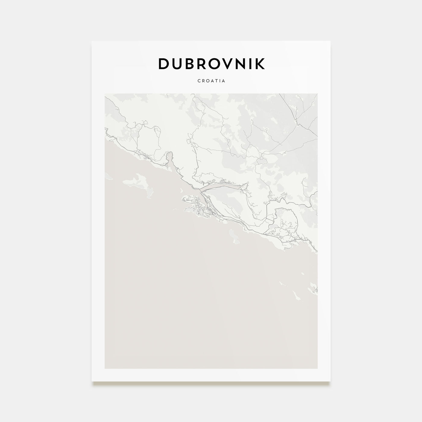 Dubrovnik Map Portrait Poster