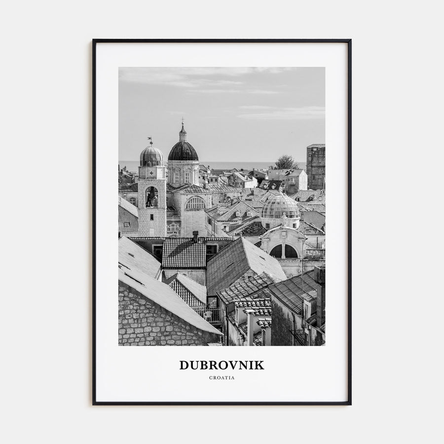 Dubrovnik Portrait B&W Poster