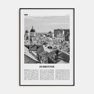 Dubrovnik Travel B&W Poster