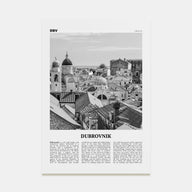 Dubrovnik Travel B&W Poster