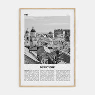 Dubrovnik Travel B&W Poster