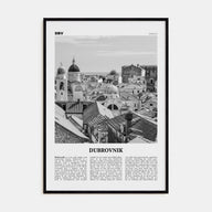 Dubrovnik Travel B&W Poster