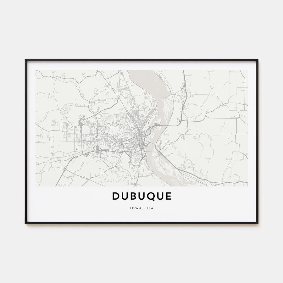 Dubuque Map Landscape Poster