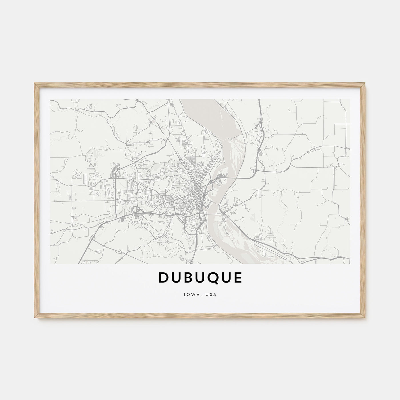 Dubuque Map Landscape Poster