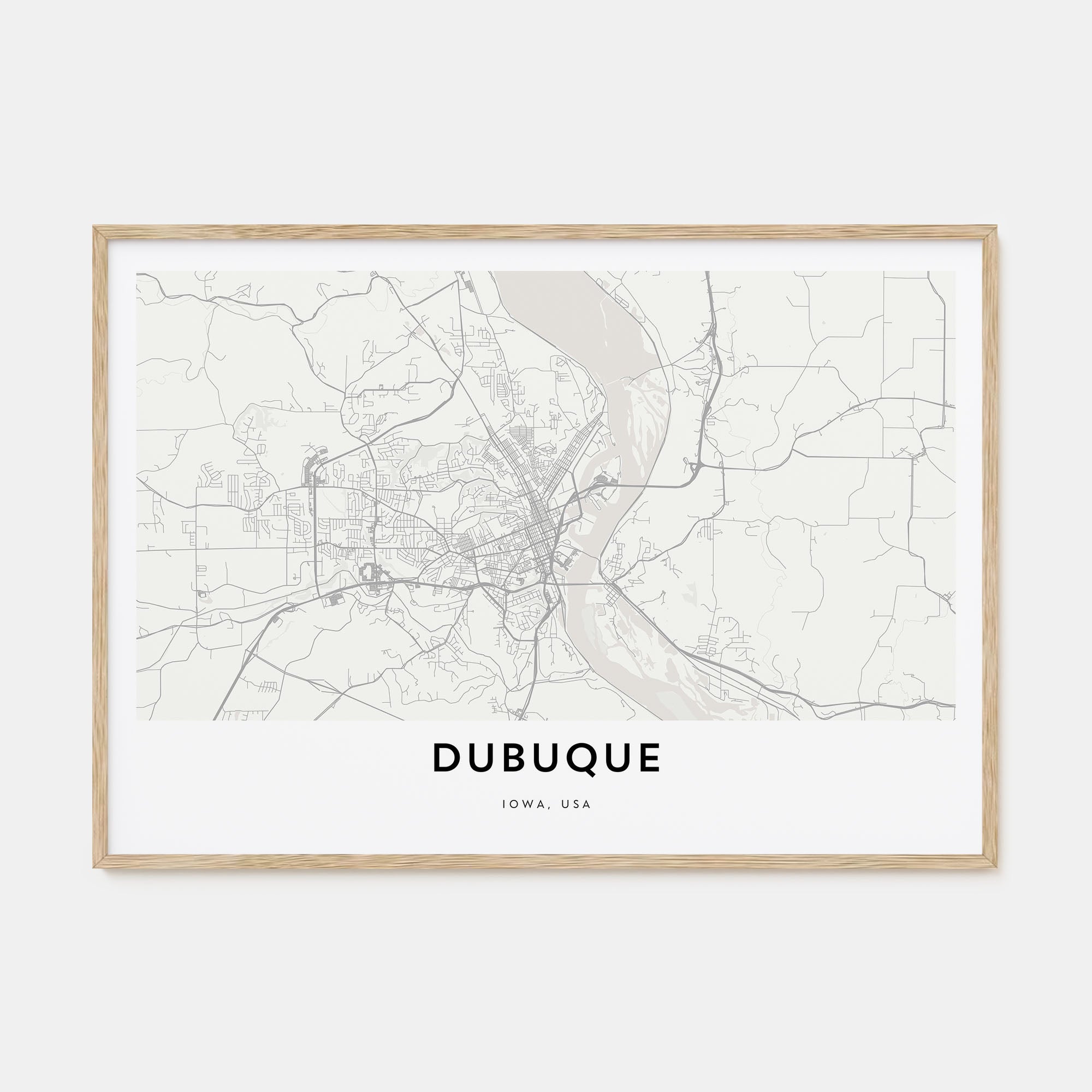 Dubuque Map Landscape Poster