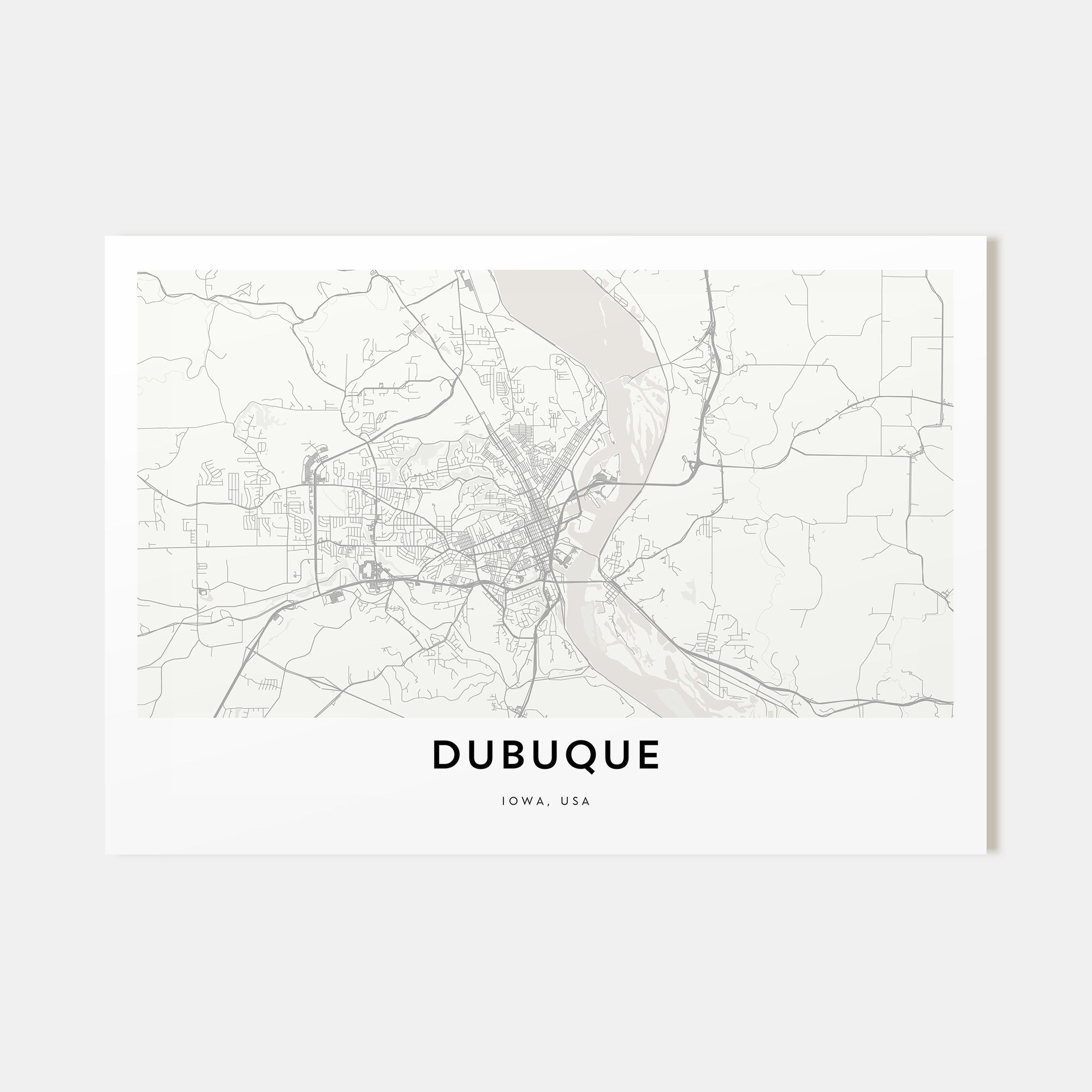 Dubuque Map Landscape Poster