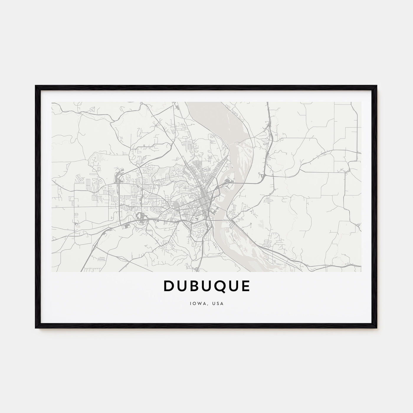 Dubuque Map Landscape Poster