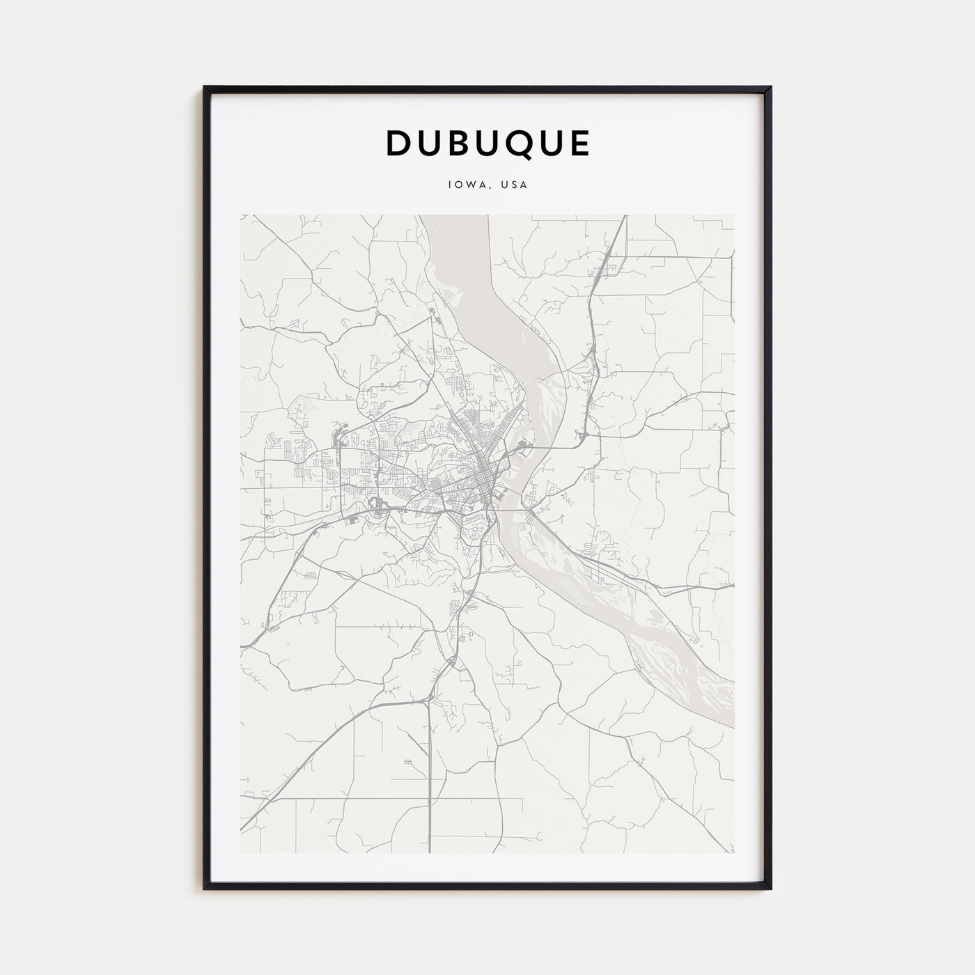 Dubuque Map Portrait Poster