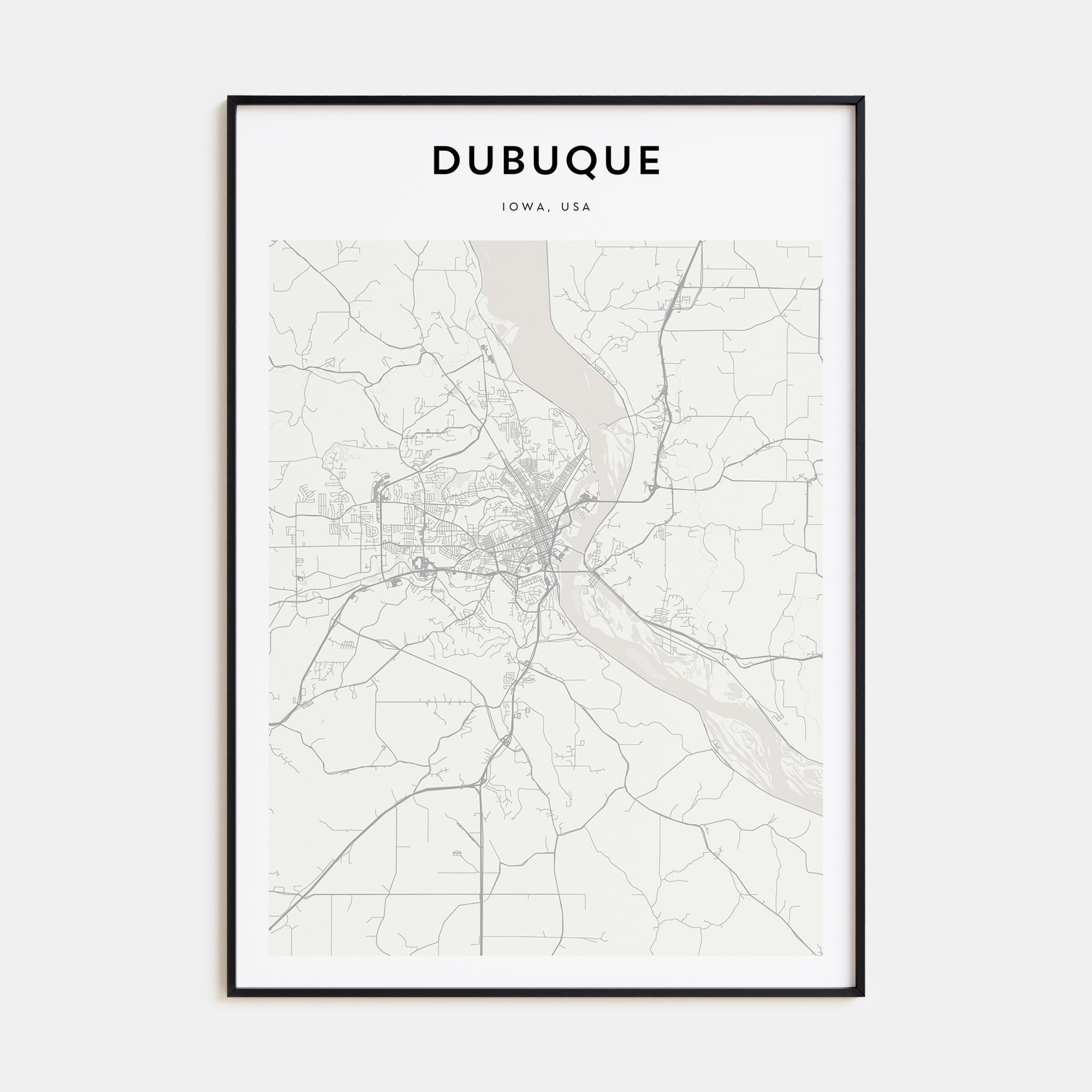 Dubuque Map Portrait Poster