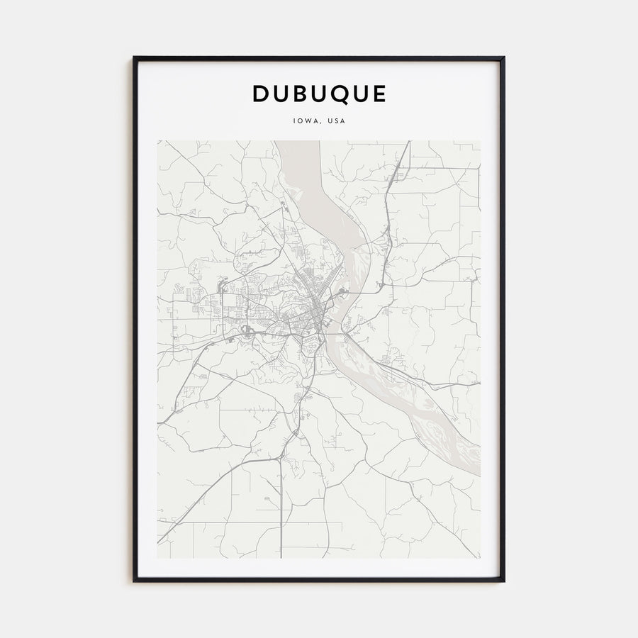 Dubuque Map Portrait Poster