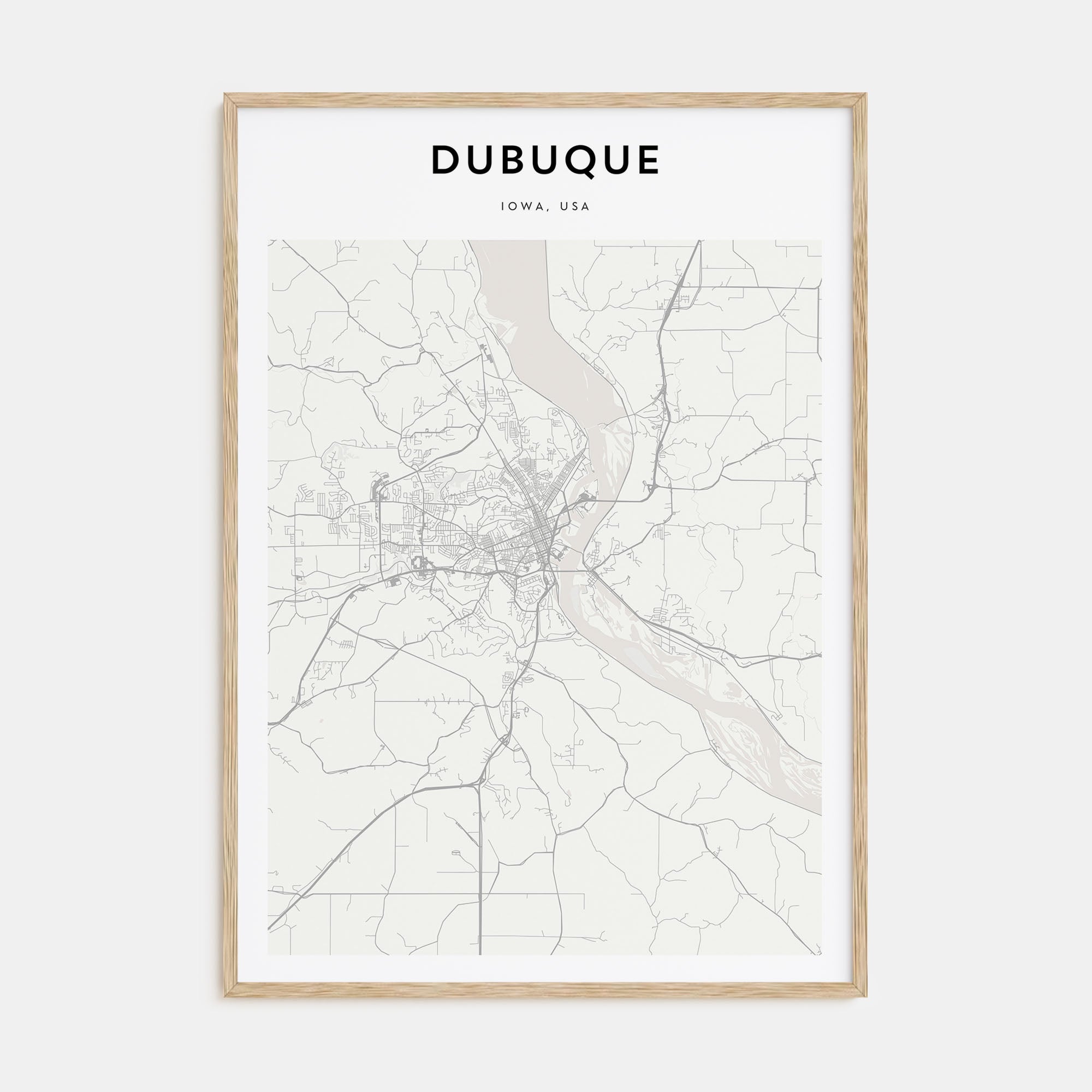 Dubuque Map Portrait Poster