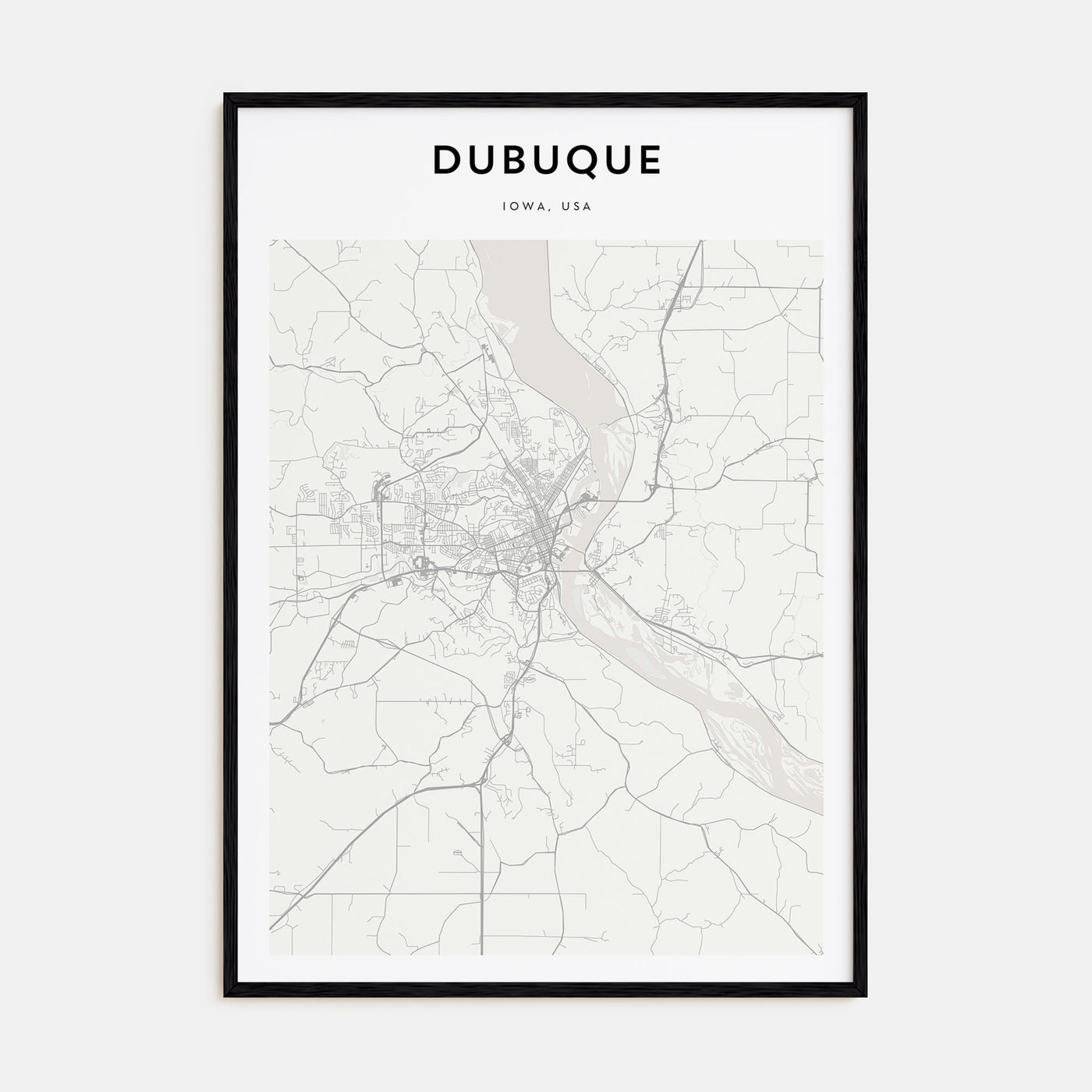 Dubuque Map Portrait Poster