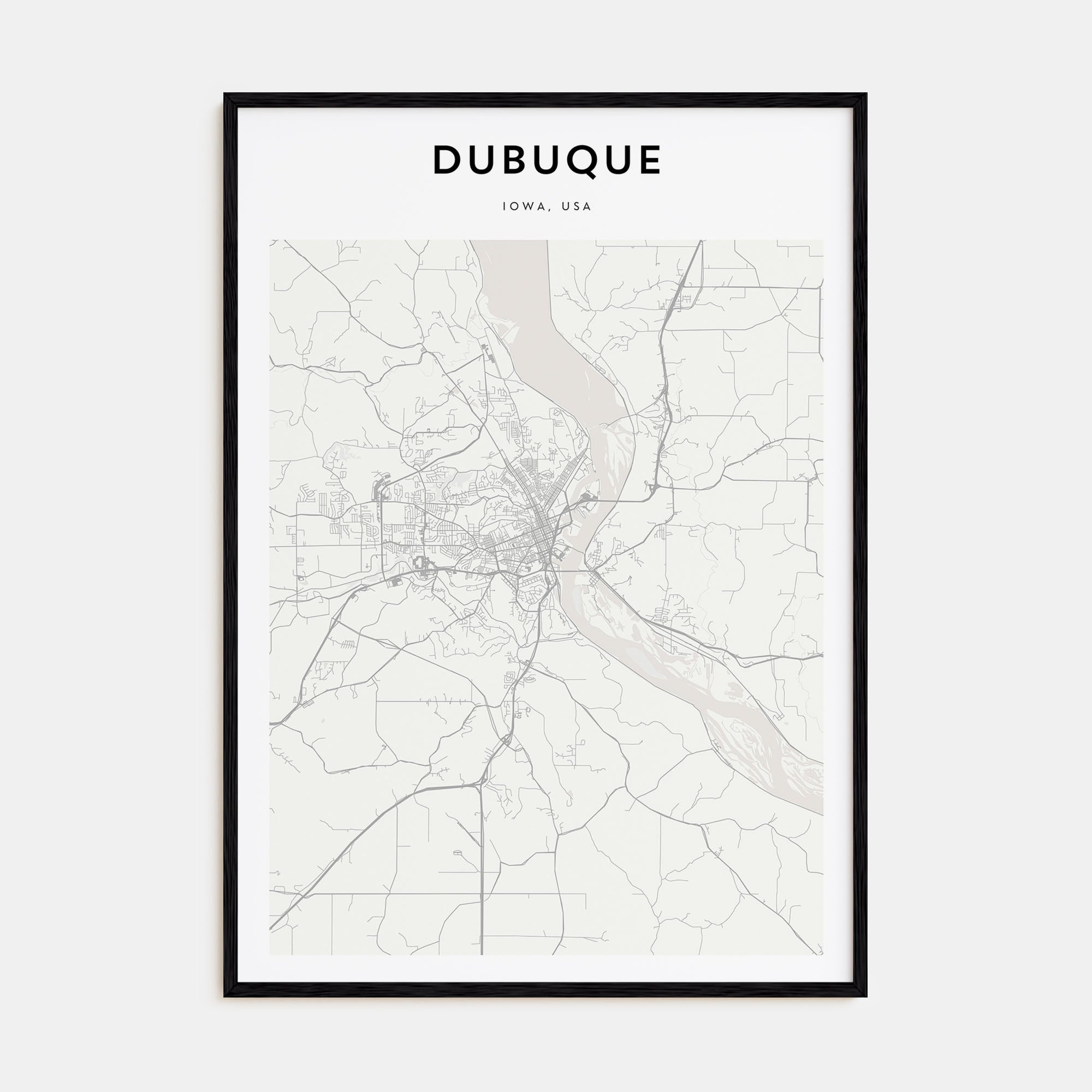 Dubuque Map Portrait Poster