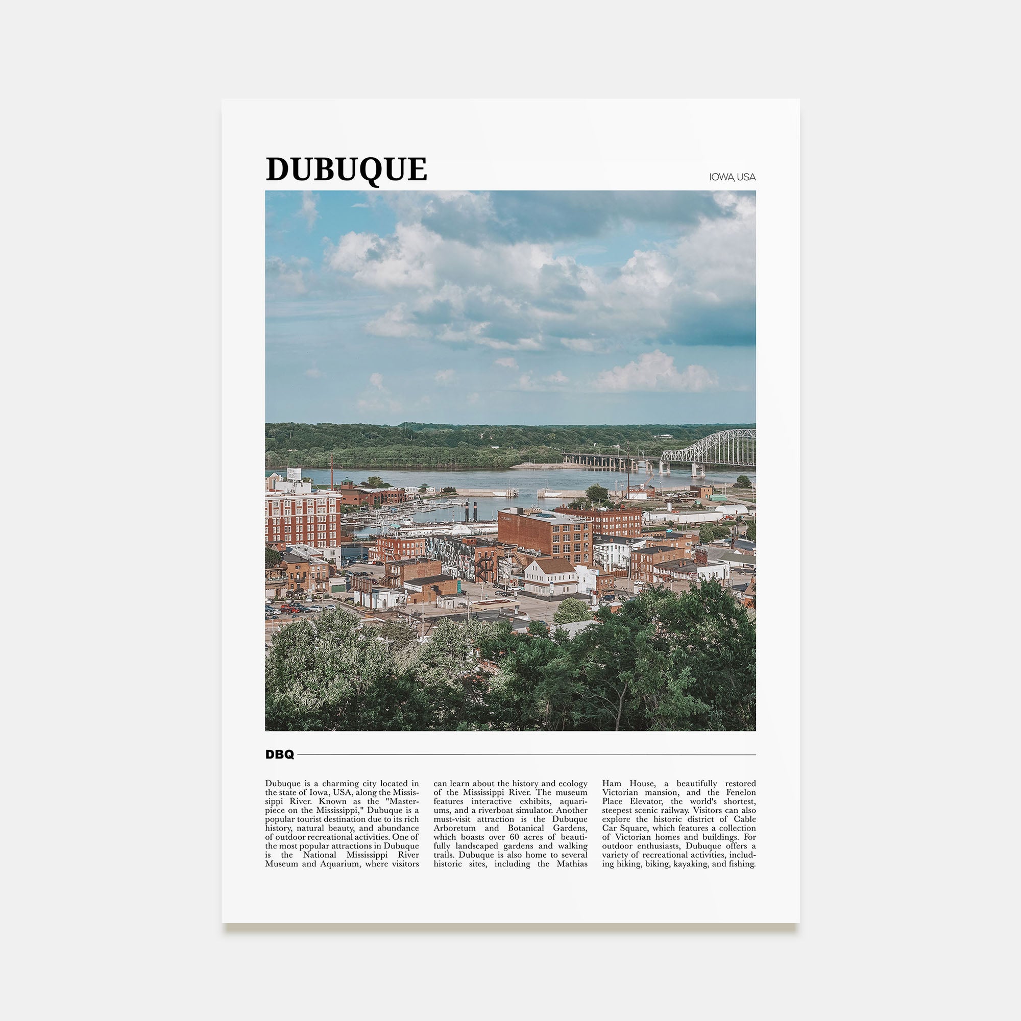 Dubuque Travel Color Poster