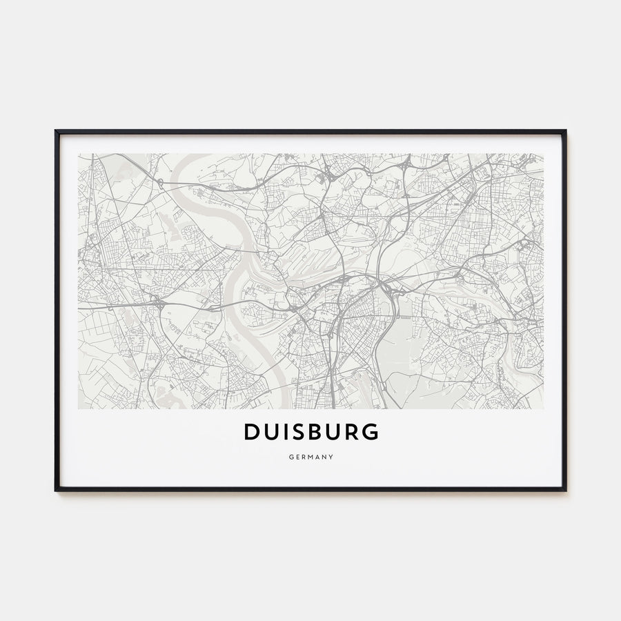 Duisburg Map Landscape Poster