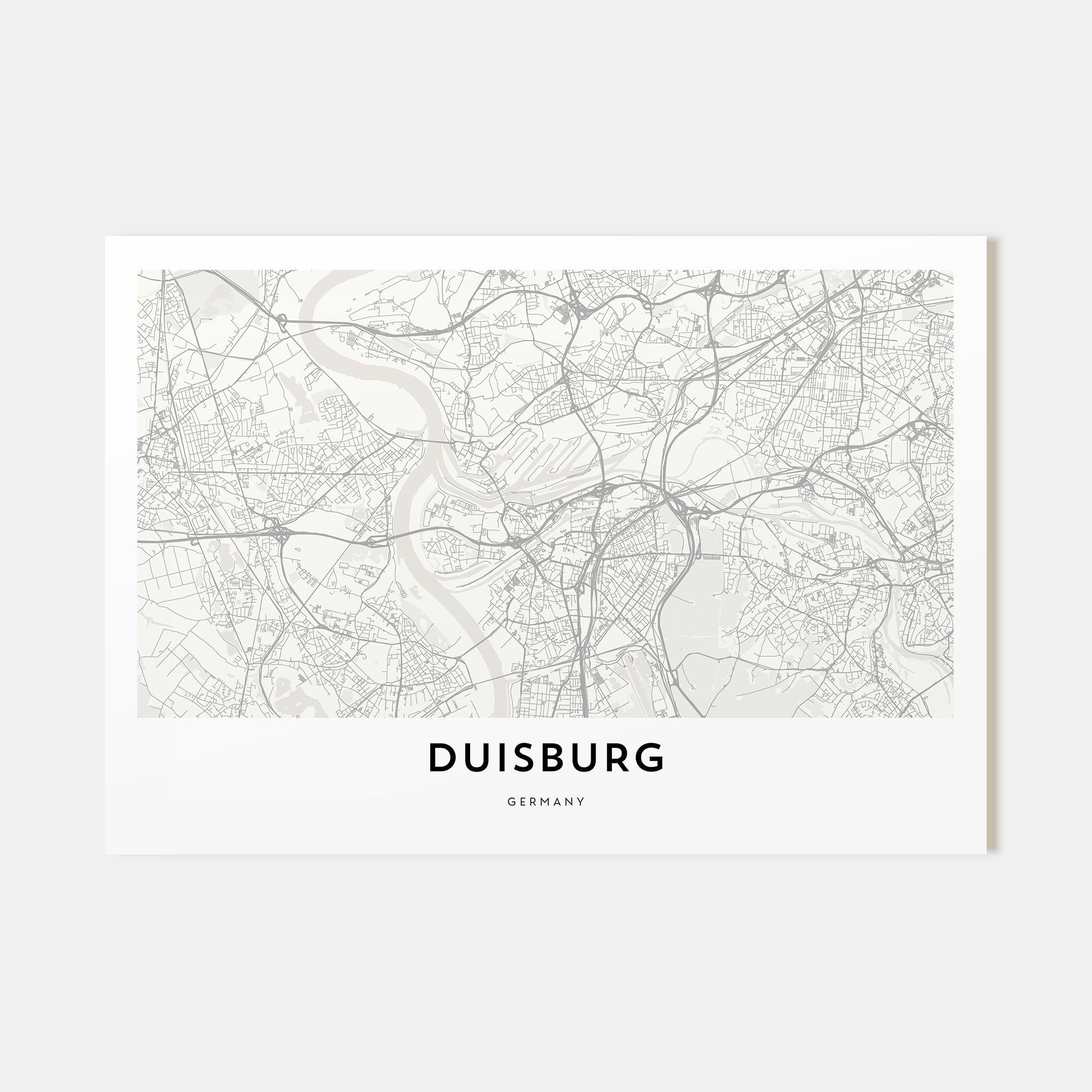Duisburg Map Landscape Poster