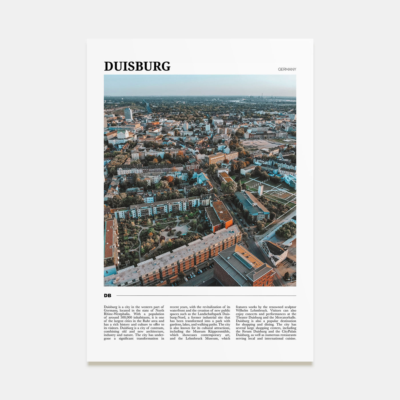 Duisburg Travel Color Poster
