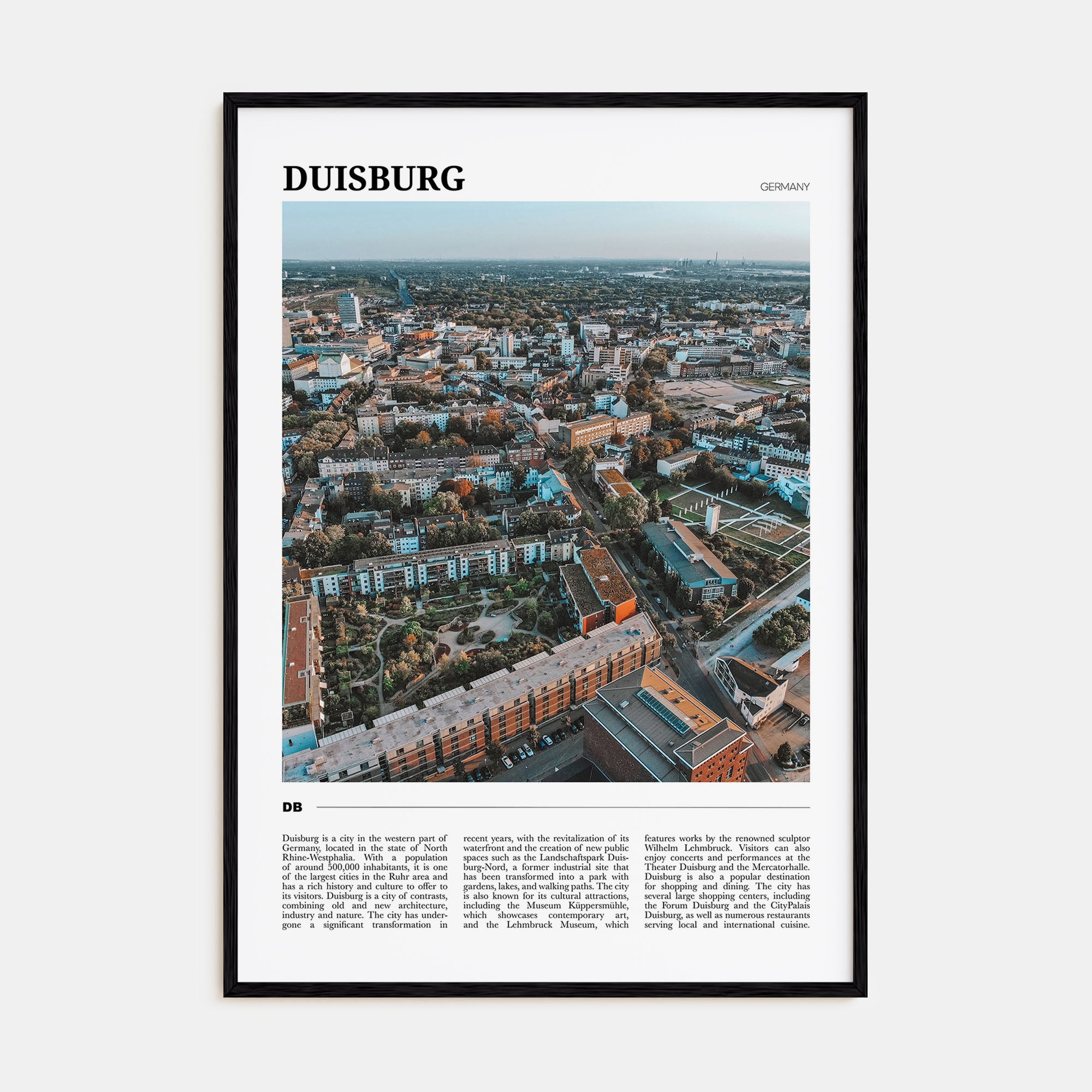 Duisburg Travel Color Poster