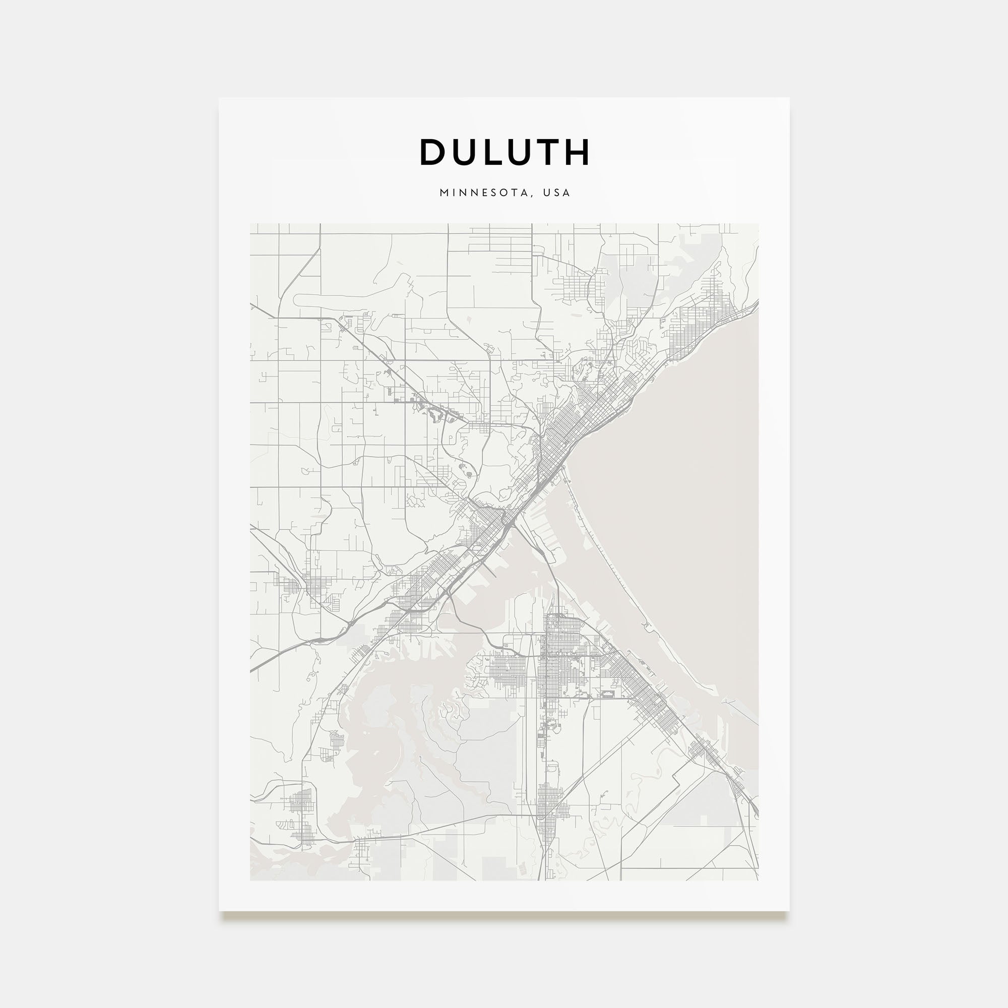 Duluth Map Portrait Poster
