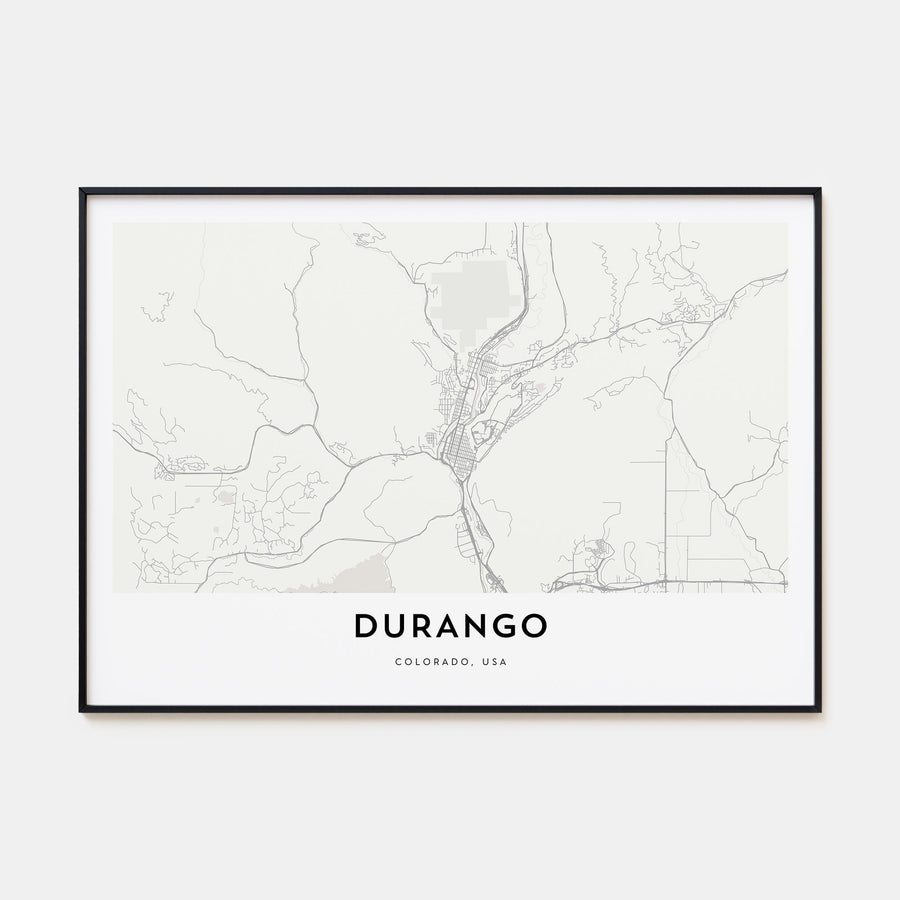 Durango, Colorado Map Landscape Poster