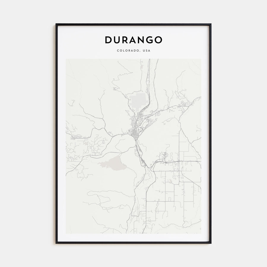 Durango, Colorado Map Portrait Poster