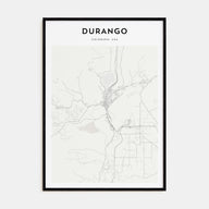 Durango, Colorado Map Portrait Poster