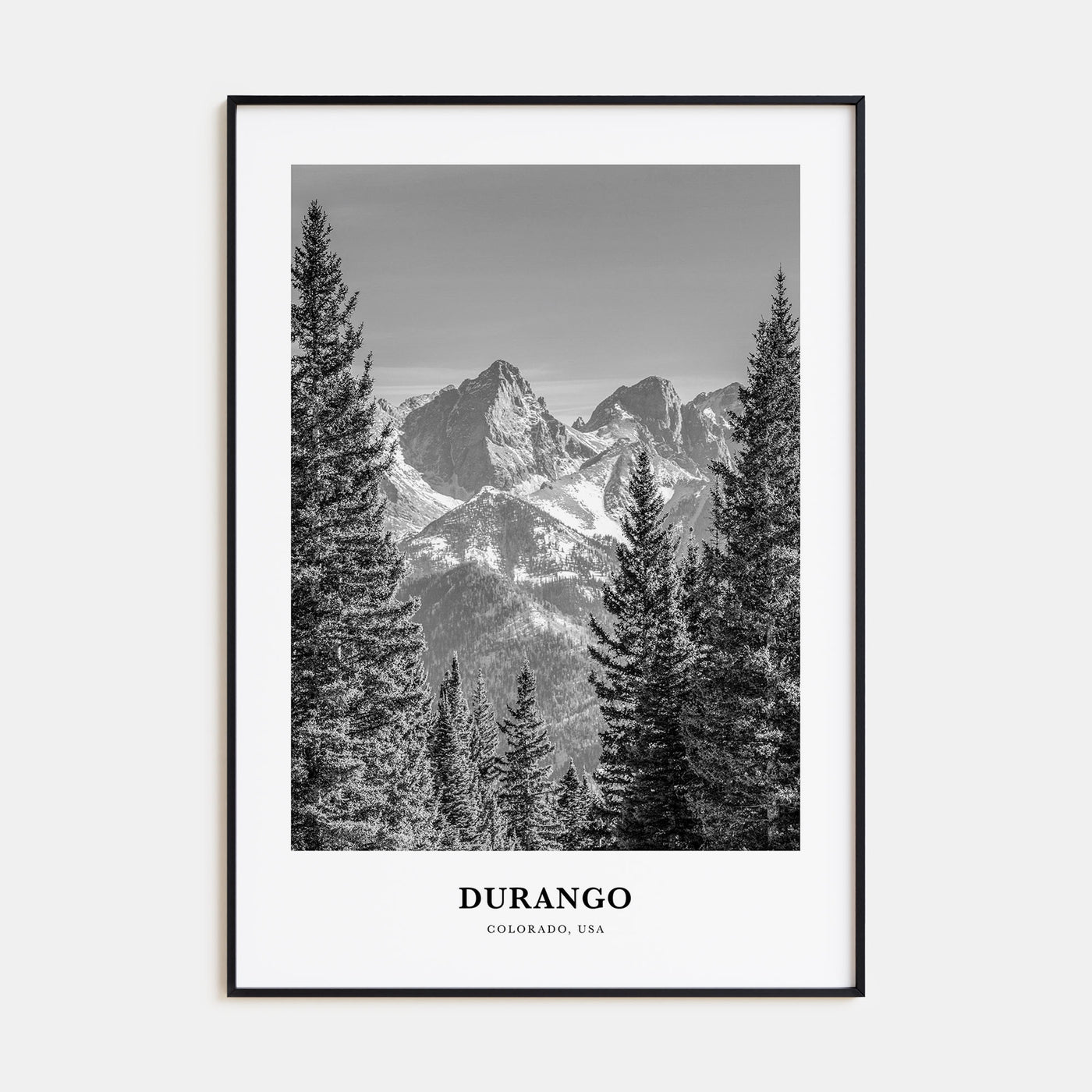 Durango, Colorado Portrait B&W Poster