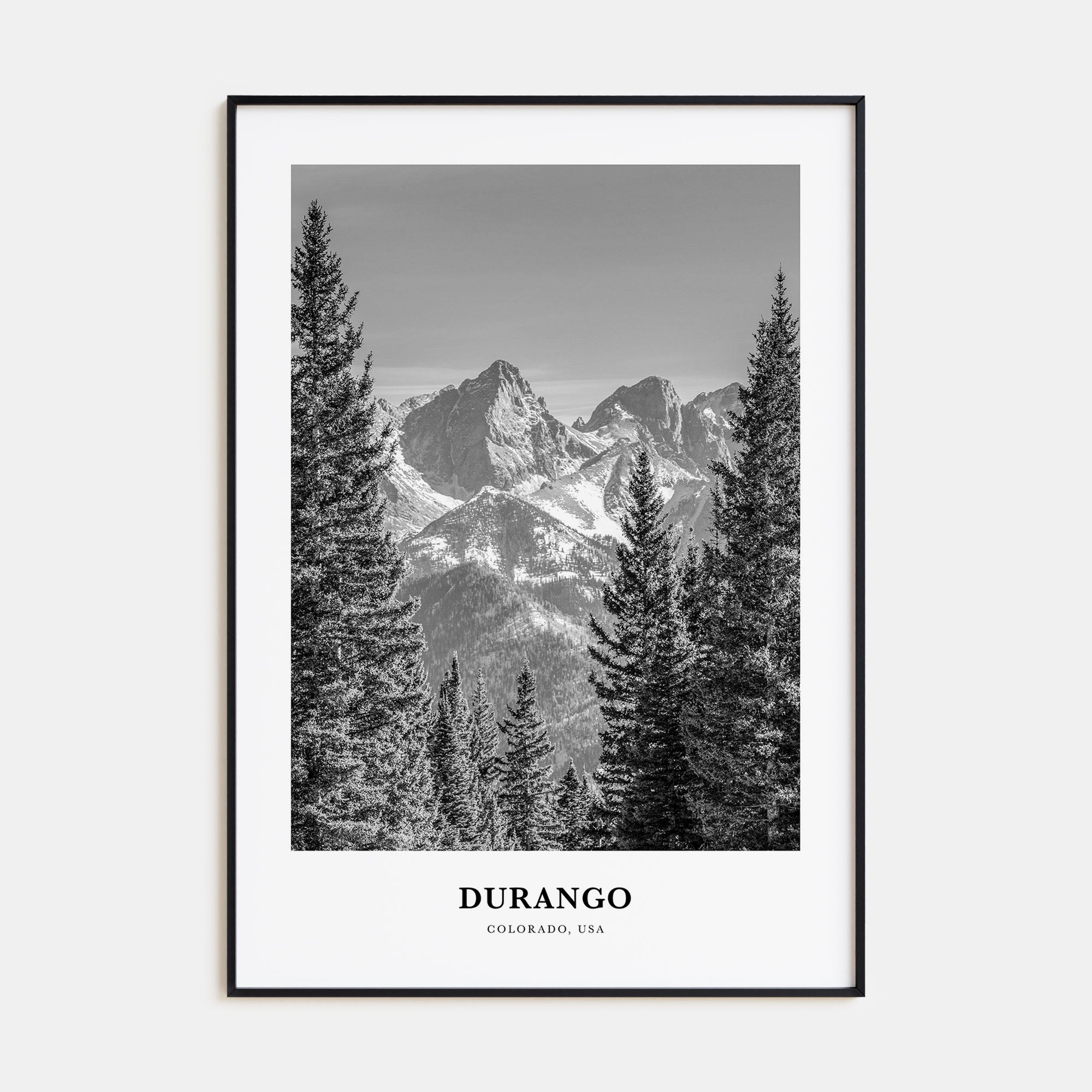 Durango, Colorado Portrait B&W Poster